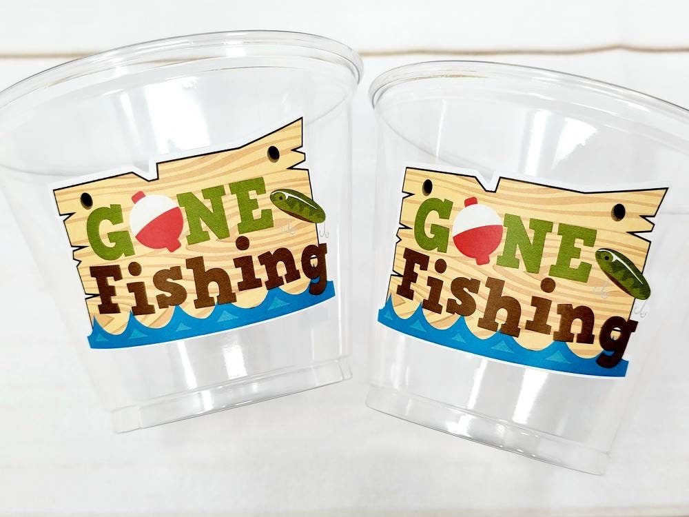 GONE FISHING PARTY Cups - Fishing Party Fishing Party Favors Fishing B –  CRAFTY CUE, Fishing Party Favors 