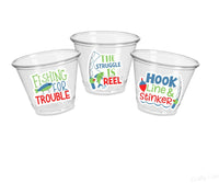 FISHING PARTY CUPS - Fishing Birthday Fishing First Birthday Party Gone Fishing Party The Big One Fishing Bobber Decorations Fish Bait Cups