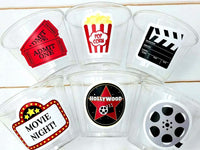 Popcorn Birthday Party cups, Movie Party favors, Popcorn Party favors, Movie party Supplies, Cinema