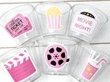 Pink Movie Party Popcorn Birthday Party cups, Movie Party favors, Popcorn Party favors, Movie party Supplies, Cinema