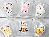 GIRL FARM PARTY Cups - Girl Farm Cups Farm Animal Cups Farm First Birthday Farm Baby Shower Barnyard Party Farm Birthday Decorations Farm