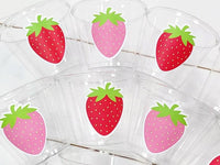 STRAWBERRY PARTY CUPS - Strawberry Birthday Cups Strawberry Cups First Birthday Strawberry Party Decorations Strawberry Baby Shower