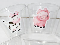 GIRL FARM PARTY Cups - Girl Farm Cups Farm Animal Cups Farm First Birthday Farm Baby Shower Barnyard Party Farm Birthday Decorations Farm