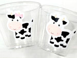 COW PARTY CUPS - Cow Cups Cow Birthday Cups Farm Animal Cups Cow Party Favors Farm Cow Baby Shower Cow First Birthday Cow Party Decorations