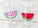 WATERMELON PARTY CUPS - Watermelon Party Favors Watermelon Treat Cups Watermelon Birthday One in a Melon First Birthday 1st Birthday