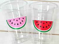 WATERMELON PARTY CUPS - Watermelon Party Favors Watermelon Treat Cups Watermelon Birthday One in a Melon First Birthday 1st Birthday