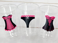 LINGERIE PARTY CUPS - Bachelorette Party Cups Girls Night Party Cups Bridal Shower Cups Lingerie Party Favors Bachelorette Party Favors Cups