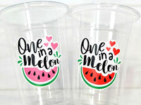 WATERMELON PARTY CUPS - Watermelon Party Favors Watermelon Treat Cups Watermelon Birthday One in a Melon First Birthday 1st Birthday