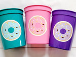 DONUT PARTY CUPS- Donut Birthday Party Donut Grow Up Donut Party Decoration Donut Birthday Decoration Donut First Birthday Donut Baby Shower