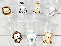 SAFARI PARTY CUPS - Safari Birthday Cups Safari Birthday Safari Party Safari Decorations Safari Baby Shower Safari Favors Jungle Party Cups