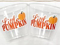 PUMPKIN PARTY CUPS - Little Pumpkin First Birthday Decoration Little Pumpkin Party Fall Baby Shower Fall Party Cups Thanksgiving Cups Little