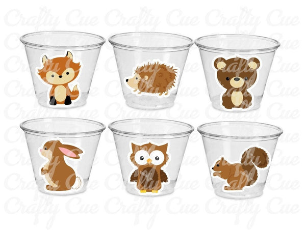 WOODLAND PARTY CUPS - Woodland Cups Woodland Animals Woodland Decorations Woodland Birthday Woodland Baby Shower Woodland Birthday Party