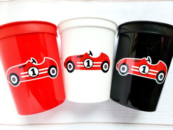 RACING PARTY CUPS - Race Car Cups Racing Birthday Cups Racing Birthday Cups Race Car Party Favors Racing Party Favors Racing Decorations