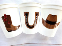 COWBOY PARTY CUPS - Cowboy Cups Cowboy Party Decorations Cowboy Baby Shower Decorations Baby Sprinkle Cowboy Boots Birthday Decoration Favor