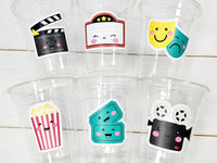 POPCORN PARTY CUPS - Popcorn Birthday Party Cups Movie Party Favors Popcorn Party favors Movie party Supplies Cinema Pink Popcorn Movie Cups