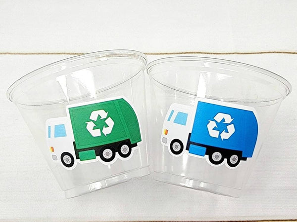 GARBAGE TRUCK PARTY Cups - Garbage Truck Treat Cups Garbage Truck Party Favors Garbage Truck Birthday Favors Trash Garbage Birthday