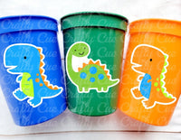 DINOSAUR PARTY CUPS - Dinosaur Reusable Cups Dinosaur Birthday Dinosaur Party Dinosaur Party Favors Dinosaur Decorations Dinosaur Favors 1st