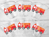 Firetruck Party Cups, Firetruck Treat Cups, Firetruck Party Favors, Firetruck Birthday Favors, Fire Truck Party Favors, Fire truck Birthday