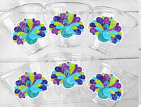 PEACOCK PARTY CUPS- Peacock Cups Peacock Decorations Peacock Birthday Peacock Party Peacock Party Favors Peacock Baby Shower Sprinkle