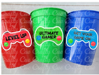 VIDEO GAME PARTY Cups - Video Game Cups Video Game Party Cups Level Up Party Decorations Gamer Baby Shower Decorations Video Game Birthday