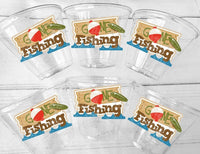 FISHING PARTY CUPS - Gone Fishing Party Fishing Party The Big One Fishing Bobber Decorations Fishing Birthday Fishing First Party Bait Cups