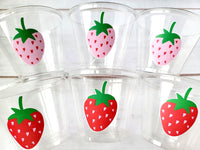 STRAWBERRY PARTY CUPS - Strawberry Birthday Cups Strawberry Cups First Birthday Strawberry Party Decorations Strawberry Baby Shower