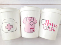 Nursing Party Cups Doctor Party Cups Nurse Party Cups Nursing Party Rn Party Decorations Medical School Party Nurse Graduation Party Meds