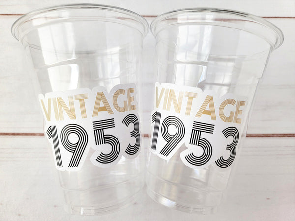 70th PARTY CUPS - Vintage 1953 Cups Best of 1953 70th Birthday Party 70th Birthday Favors 70th Party 70th Party Decorations 1953 Birthday
