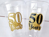 50th PARTY CUPS 50th Birthday Party 50th Anniversary 50th Class Reunion Cups 50th Decorations 50th Party Favors 50th Party Favors 50 Years