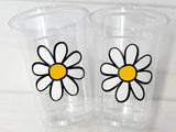 DAISY CUPS - Daisy Birthday Party Cups Daisy Baby Shower Cups Floral Party Cups Flower Party Cups Daisy Party Favors Daisy Flower Cup Flower