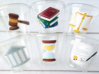 LAWYER PARTY CUPS Law School Party Cups Lawyer Graduation Law School Graduation Party Favors Attorney Party Decorations Law School Favors