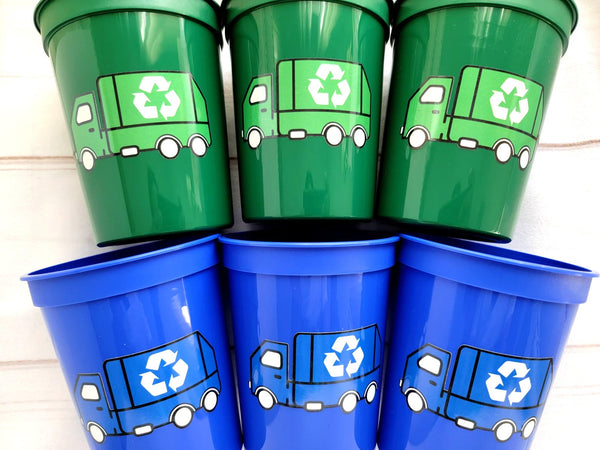 GARBAGE TRUCK PARTY Cups - Garbage Truck Treat Cups Garbage Truck Party Favors Garbage Truck Birthday Favors Trash Garbage Birthday