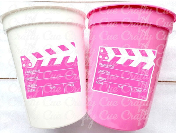 MOVIE PARTY CUPS Popcorn Birthday Party Cups Movie Party Favors Popcorn Party favors Movie party Supplies Cinema Pink Popcorn Movie Cups