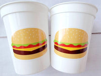 HAMBURGER PARTY Cups - Hamburger Birthday Party Hamburger Party Hamburger Treat Cups Hamburger Birthday Decorations Hamburger Party Favors