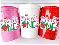 STRAWBERRY PARTY CUPS -Strawberry Birthday Cups Strawberry Cups First Birthday Strawberry Party Decorations Strawberry Berry Sweet One Cups