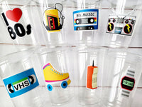 I Love the 80'S PARTY CUPS - 80's Birthday Cups 80's Party Cups 80's Decorations 80's Birthday Party 80's Birthday Party Decorations 80s 90s