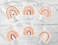 BOHO RAINBOW PARTY Cups - Bohemian Rainbow Cups Rainbow Decorations Rainbow Birthday Favors Rainbow Boho Baby Shower Bohemian Baby Shower