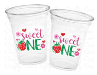 STRAWBERRY PARTY CUPS - Strawberry Birthday Cups Strawberry Cups First Birthday Strawberry Party Decorations Strawberry Baby Shower