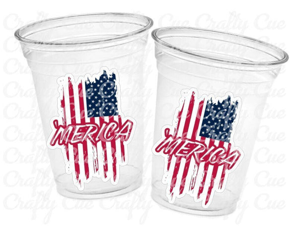 4th of July Party Cups, USA Party Cups, 'Merica Cups, Independence Day Party Decorations, 4th of July Party Decorations, July 4th Party USA