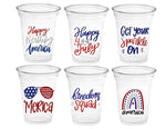 Happy 4th of July Party Cups USA Party Cups 'Merica Cups Independence Day Party Decorations July 4th Party Decorations July 4th Party Favors