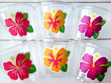 LUAU PARTY CUPS Luau 1st Birthday Party Cups Aloha Luau Party Decoration Luau 1st Party Tropical Party Decorations Party Hibiscus Party Cup