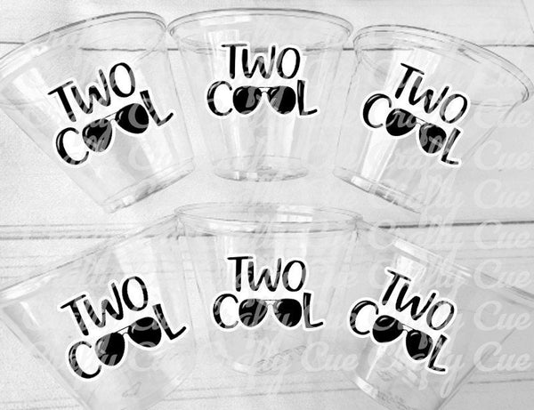 TWO COOL Party Cups - Two Cool Sunglasses 2nd Birthday Party Second Birthday Favors Two Cool Cups Two Cool Birthday Party Favors Two Cool