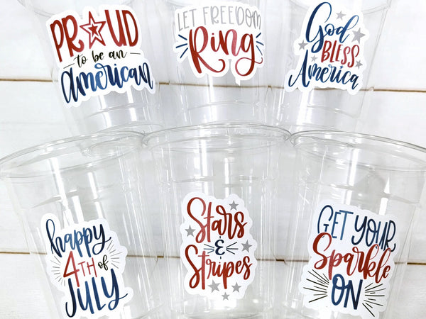 4th of July Party Cups, USA Party Cups, 'Merica Cups, Independence Day Party Decorations, 4th of July Party Decorations, July 4th Party USA