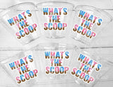 WHAT'S THE SCOOP Ice Cream Cups Ice Cream Gender Reveal Party Ice Cream Baby Shower Pink Blue Ice Cream Baby Shower Ice Cream Party Favors