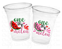 WATERMELON PARTY CUPS - Watermelon Party Favors Watermelon Treat Cups Watermelon Birthday One in a Melon First Birthday 1st Birthday