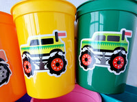 MONSTER TRUCK PARTY Cups - Monster Truck Treat Cups Monster Truck Birthday Monster Truck Party Monster Truck Party Favors, Monster Truck Cup