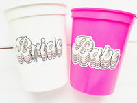 BRIDE and BABE Party Cups - Bachelorette Party Cups Hot Pink Wedding Cups Bachelorette Party Favors Bride Babes Wedding Gifts Bridesmaids