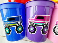 MONSTER TRUCK PARTY Cups - Monster Truck Treat Cups Monster Truck Birthday Monster Truck Party Monster Truck Party Favors, Monster Truck Cup