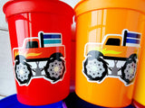 MONSTER TRUCK PARTY Cups - Monster Truck Treat Cups Monster Truck Birthday Monster Truck Party Monster Truck Party Favors, Monster Truck Cup