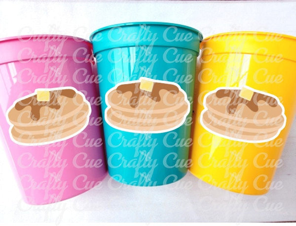 Pancake Party Cups, Pancake Party Favor Cups, Pancake Birthday, Pancake Party, Pancake Party Favors, Pancakes and Pajamas, Slumber Party Cup